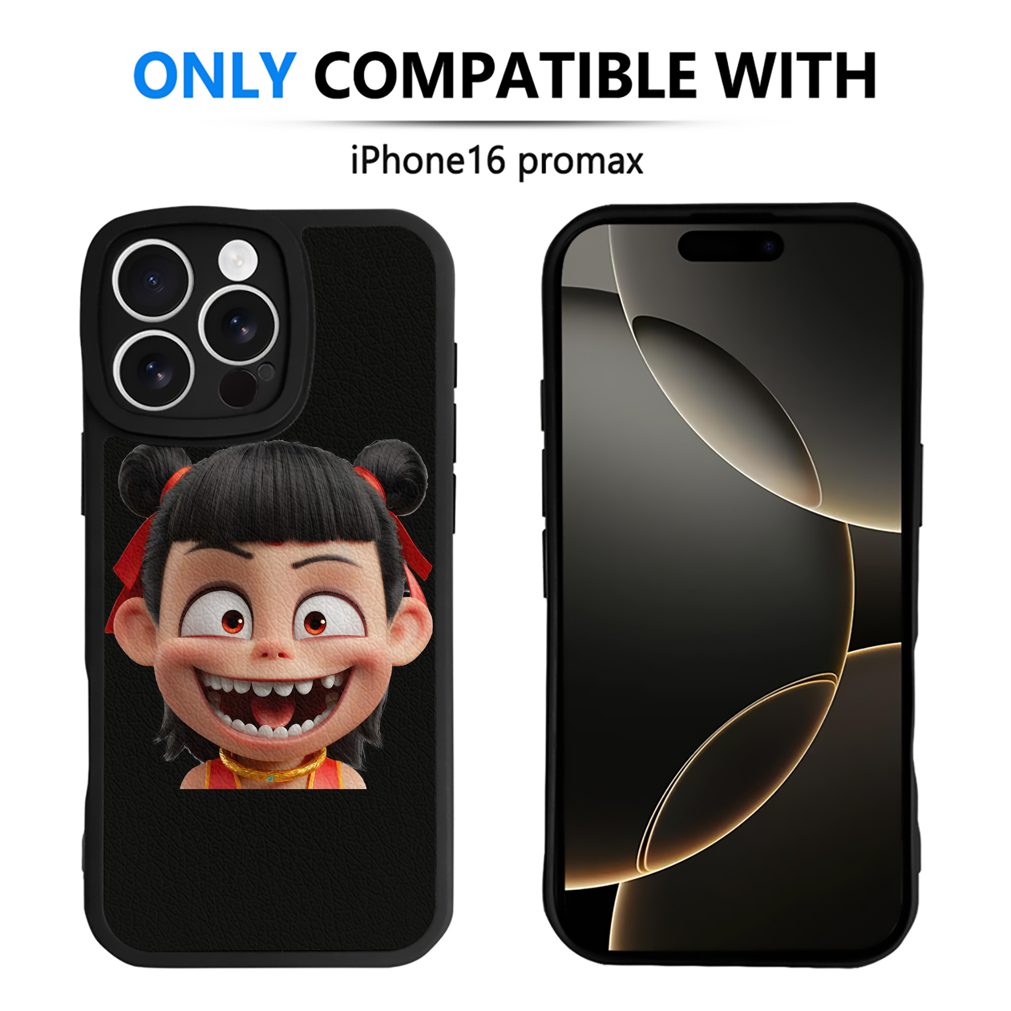 （画像用） Ne Zha 2 ナタ 魔童の大暴れ 【iPhone 16シリーズ対応】シリコンスマホケース（レザー調） 材質：シリコン